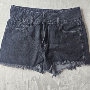 Kancan Jean Shorts Dark Wash Denim Women’s small cutoff jorts